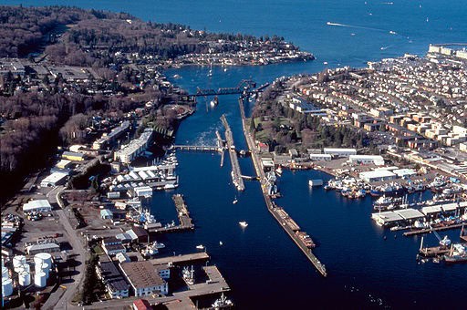 Ballard Chittenden Locks aerial view