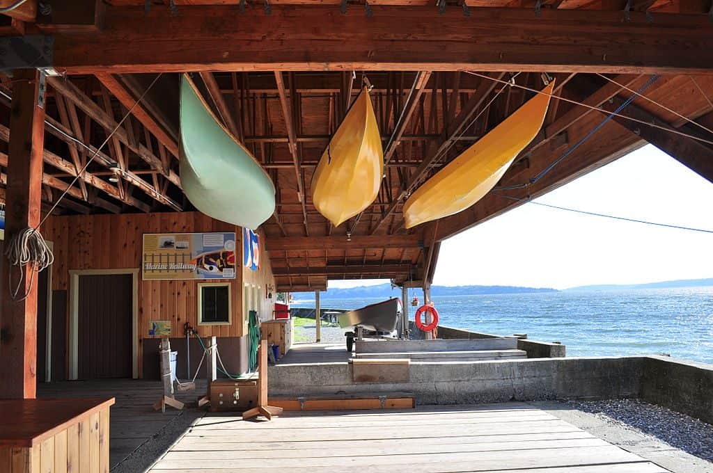 Boathouse at the historic Cama Beach Resort. Photo by Joe Mabel (CC3)