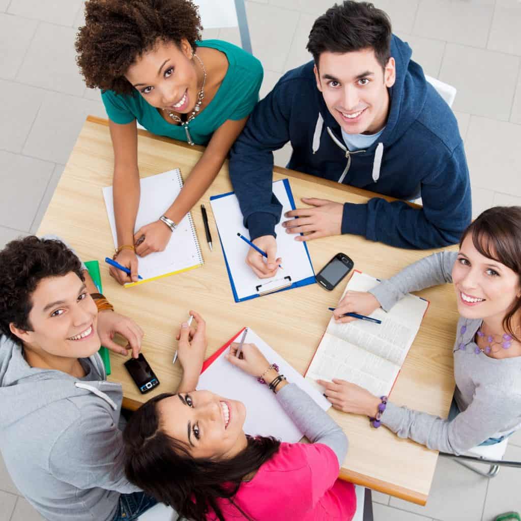 Students studying together