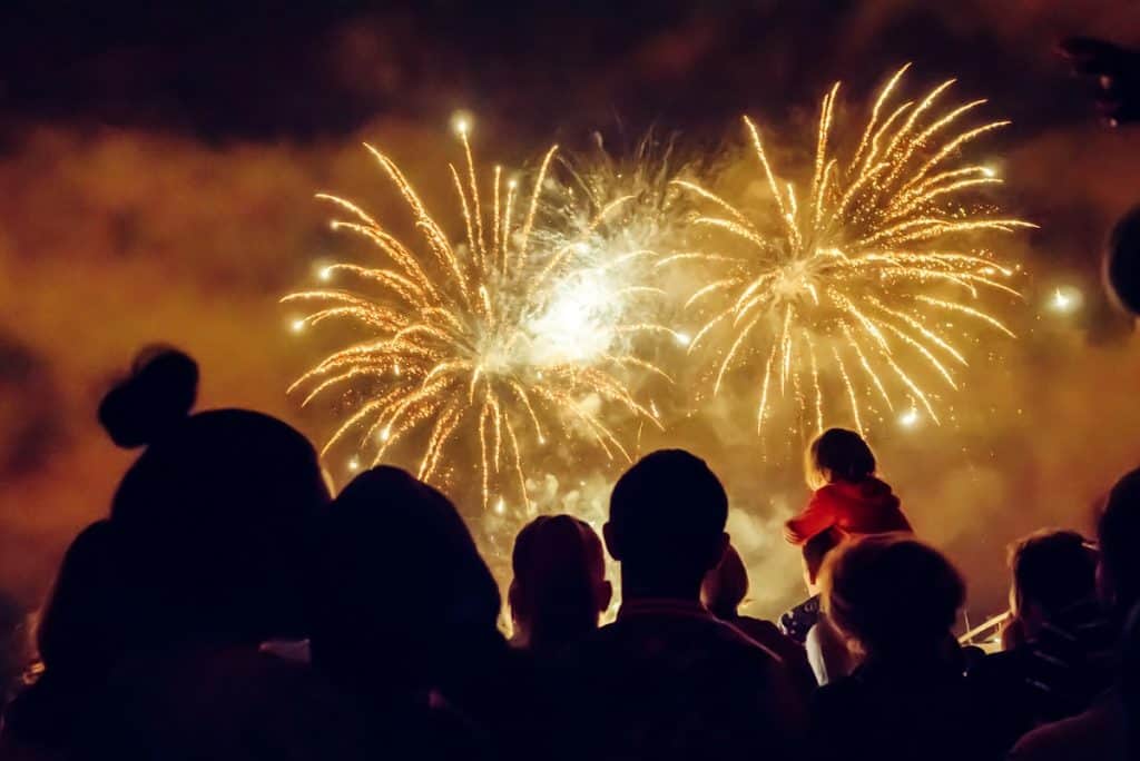 Crowd wathcing fireworks