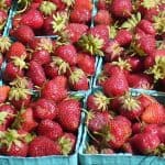 Strawberries at the farmers market photo by Carole Cancler