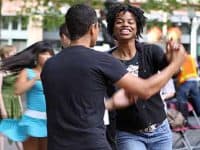 Dancing til Dusk swing dancers