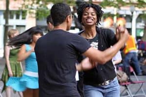 Dancing til Dusk swing dancers