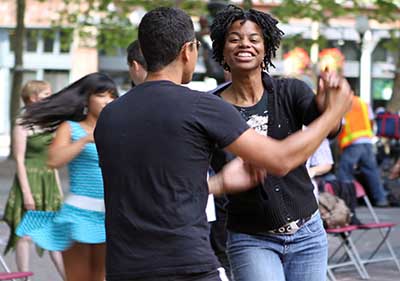 Dancing til Dusk swing dancers