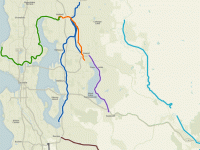 Map of Rail trails in King County created by Dennis Bratland (CC3)