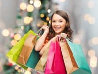 woman holiday shopping