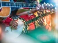 Banjo player in the country band