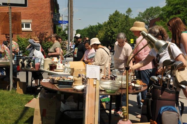 Garage sale shoppers