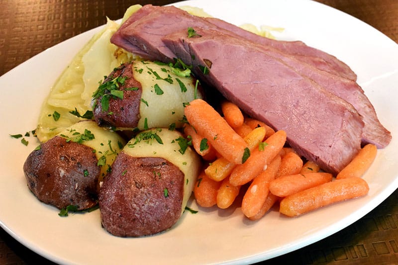 Seattle 13 Coins corned beef dinner