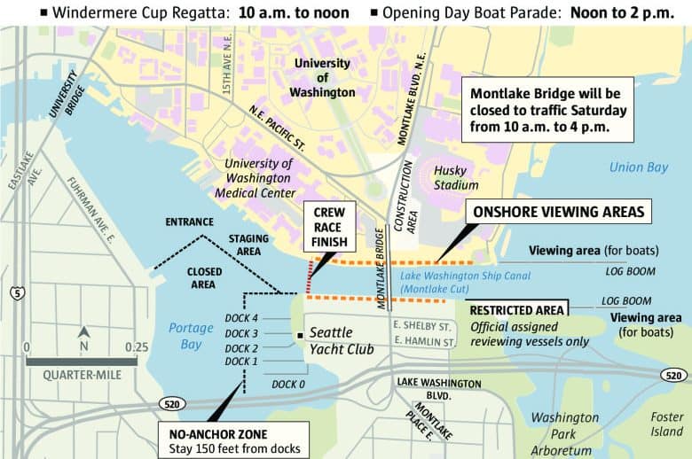 Seattle Opening Day of boating season map (WSDOT)