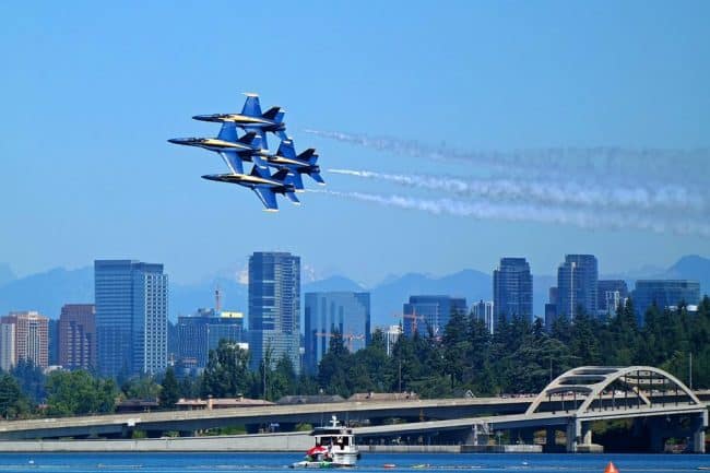 Blue Angels Navy Jets over Lake Washington Seattle