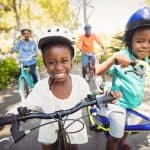 Bicycle riding family