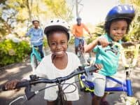 Bicycle riding family