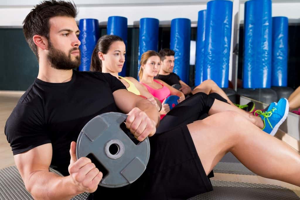 plate training group at gym