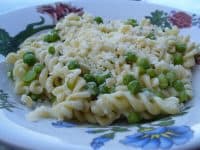 Pasta with peas and cream. Photo by Carole Cancler.