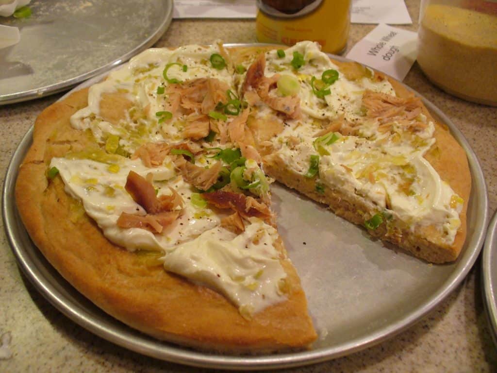 Smoked Salmon Pizza. Photo by Carole Cancler.
