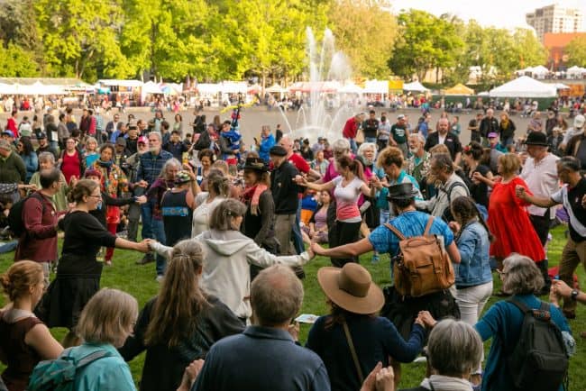Folklife festival 2018 at Seattle Center fountain