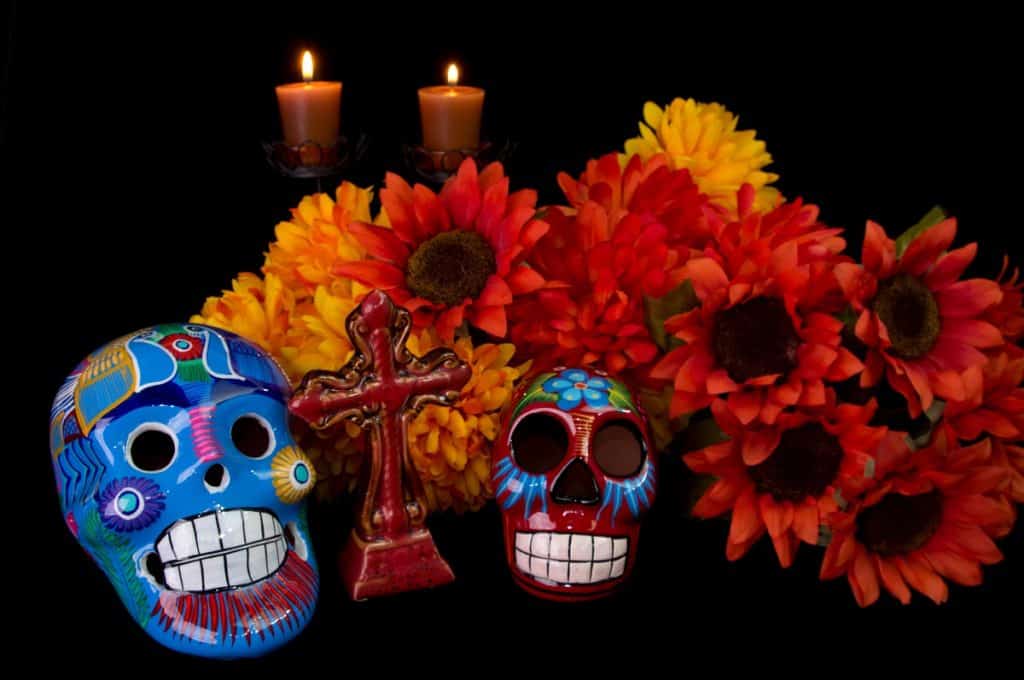 Dia De Los Muertos (Day of the Dead) Altar featuing traditional Mexican offerings to loved ones photo by wpd911 - DepositPhotos.com
