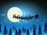 Santa and his reindeer by moonlight Vector by MSSA - DepositPhotos.com