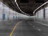 WSDOT SR 99 tunnel northbound lane stripes (CC2)