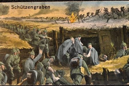 WWI postcard 'Im Shützengraben' (In the trenches), photo by Michael Postenrieder (CC3)