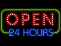 Open 24 hours sign