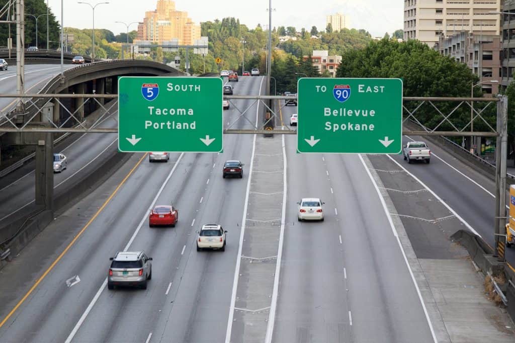 th Freeway in downtown Seattle