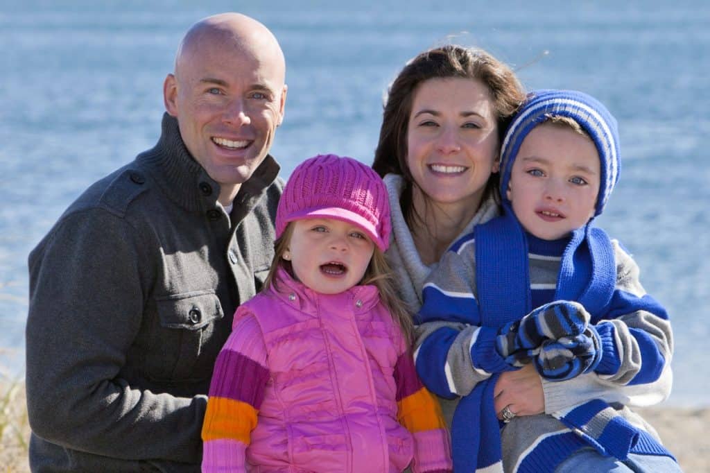 Family enjoying winter break