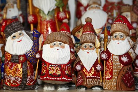Santa decorations at christmas market photo by accept001- DepositPhotos.com