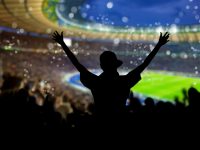fans cheering the game at a stadium - DepositPhotos.com
