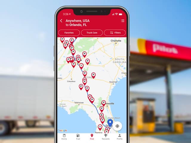 Pilot Flying J App Map