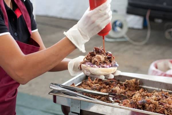 street festival pulled pork burger