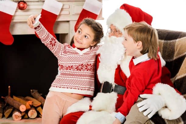 Taking a selfie with Santa