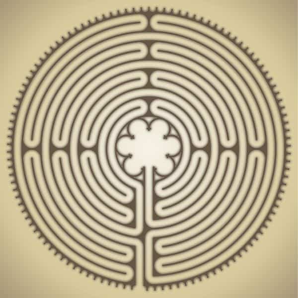 Labyrinth pattern for Chartres cathedral near Paris, France