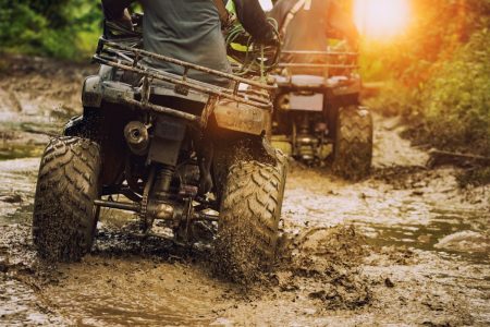 riding ATV off-road vehicles