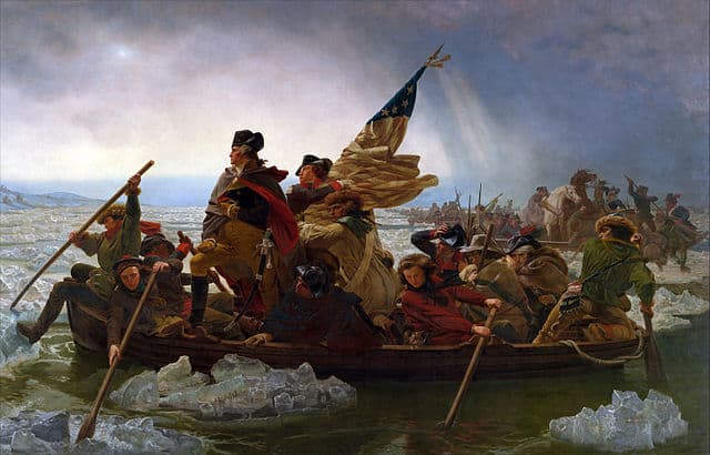 Washington Crossing the Delaware painting by Emanuel Leutze (public domain)