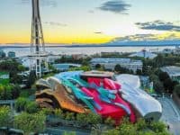 Aerial view of MoPOP museum in Seattle
