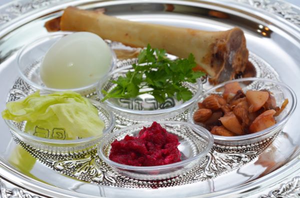 A Passover Seder plate