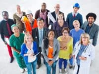 diverse group of working employees