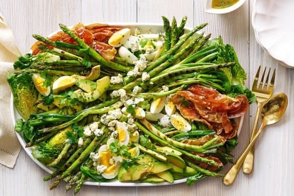 Sunset Magazine Grilled Asparagus and Prosciutto Cobb Salad