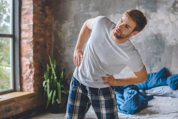 Man exercising at home