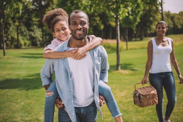 Family on a picnic in the park