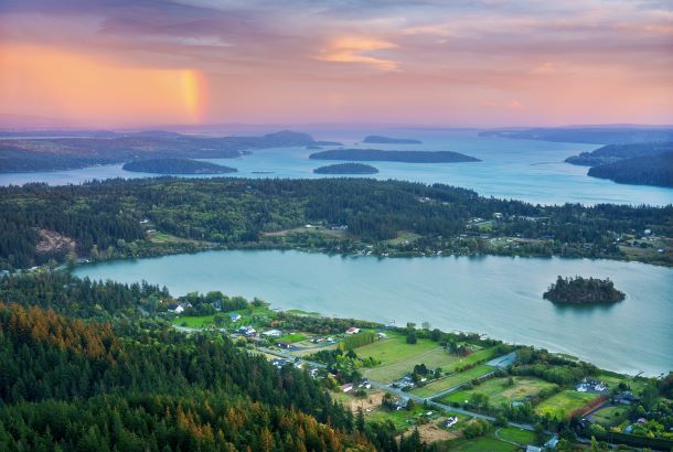 View of Fidalgo and San Juan Islands on Mount Erie in the ACFL