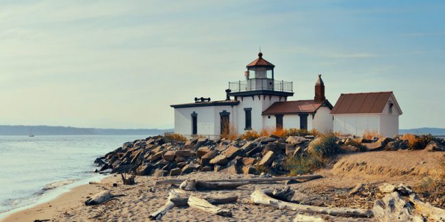 West point lighthouse in Seattle, WA.