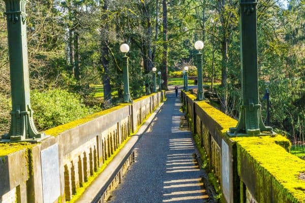 Footbridge in Washington Park Arboretum in Seattle