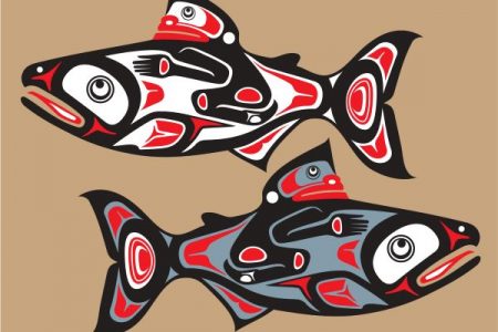 Native American art salmon