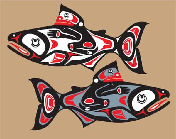 Native American art salmon