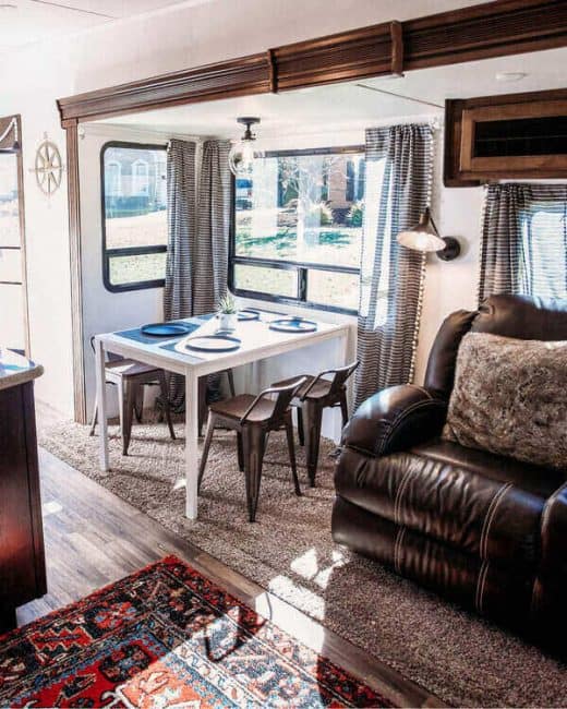 RV interior dining and seating