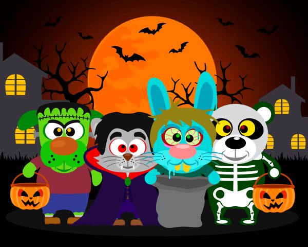 Trick or Treaters cartoon characters