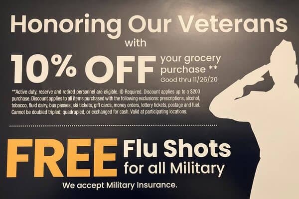 Veterans Day free meals, car wash, and shopping discounts